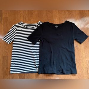 Like new barely worn - Lot of 2 medium J crew perfect Tees black and striped